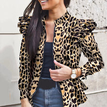 Load image into Gallery viewer, Ruffle Stitching Zipper Print Jacket Coat

