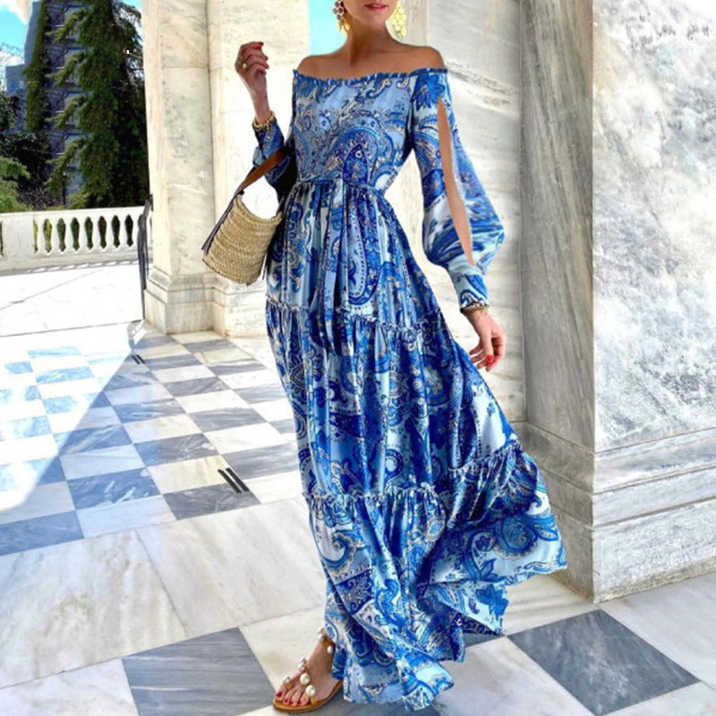 Elegant One Shoulder Bohemian Maxi Dress