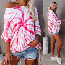 Load image into Gallery viewer, Tie-dye Gradient Round Neck T-shirt Top
