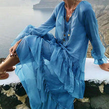 Load image into Gallery viewer, Soft V-Neck Loose Fit Casual Maxi Dress
