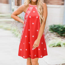 Load image into Gallery viewer, Halter Print Sleeveless Dress
