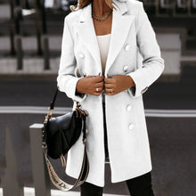 Load image into Gallery viewer, Double-Breasted Woolen Coat With Suit Collar
