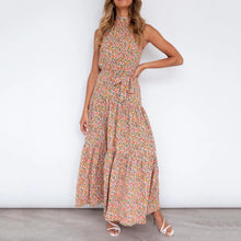 Load image into Gallery viewer, Fashion Halter print Sleeveless Vacation Maxi Dress
