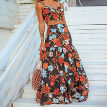 Load image into Gallery viewer, Fashion Floral Printed Vacation Vest+Dress Set
