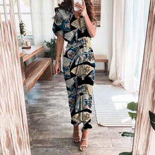 Load image into Gallery viewer, Fashion Printed V-Neck Maxi Dress
