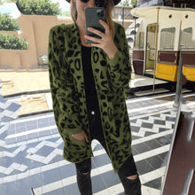 Load image into Gallery viewer, Knit Leopard Sweater Coat
