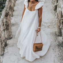 Load image into Gallery viewer, Casual Solid Color Ruffle Hem Vacation Maxi Dress
