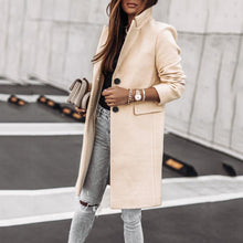 Load image into Gallery viewer, Simple Long-Sleeved Button Woolen Coat
