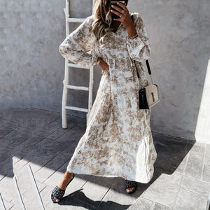 Fashion Floral Printed Loose Fit Maxi Dress