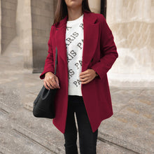 Load image into Gallery viewer, Solid Color Long-Sleeved Double-Breasted Buttoned Coat
