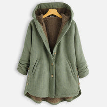 Load image into Gallery viewer, Solid Color Button Hooded Coat
