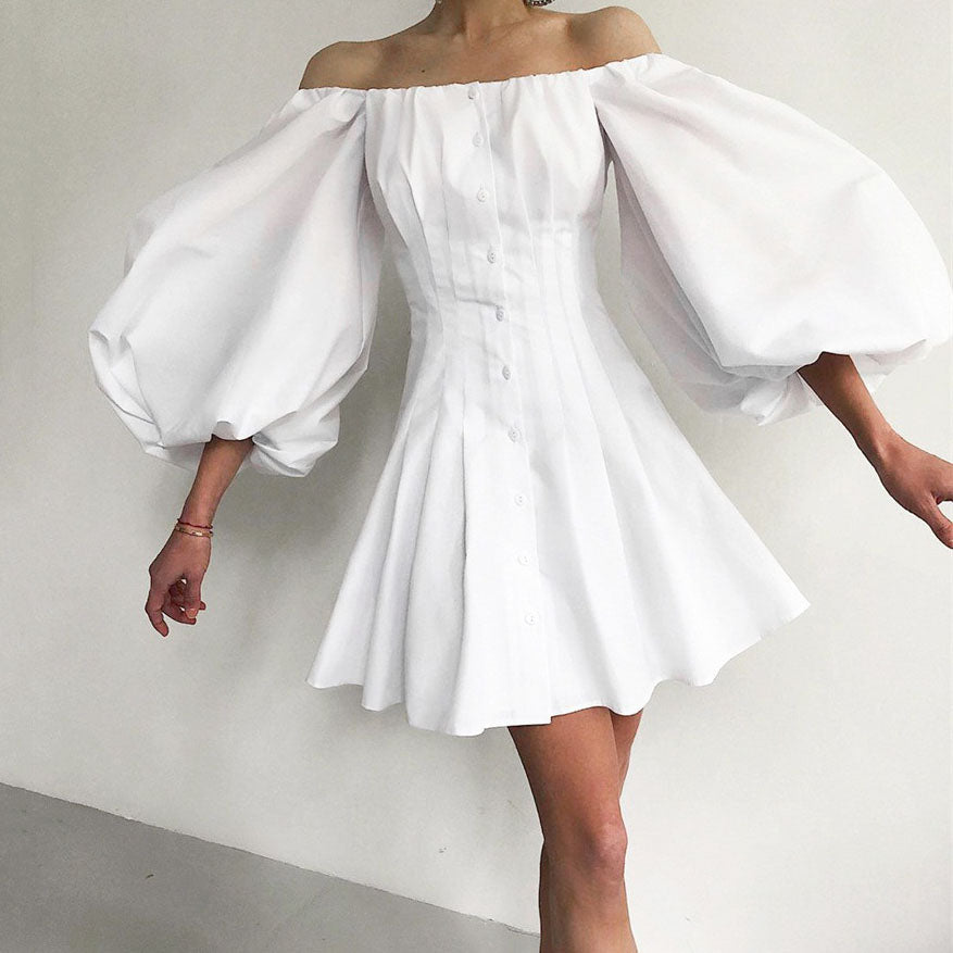 Elegant Puff Sleeve Off-Shoulder Dress