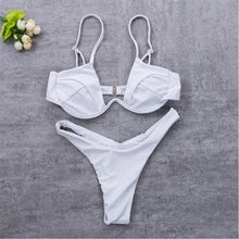 Load image into Gallery viewer, Sexy Solid Color Bikini Swimsuit
