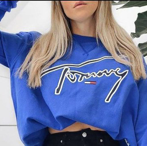 Casual Round Neck Printed Sweatshirt