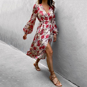 Floral Printed V-Neck Dress
