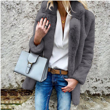Load image into Gallery viewer, Fashion Solid Color Stand Collar Plush coat
