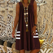 Load image into Gallery viewer, Striped Pocket Sleeveless Dress
