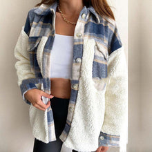 Load image into Gallery viewer, Plaid Stitching Jacket Coat
