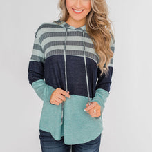 Load image into Gallery viewer, Hooded Contrast Color Pullover Sweatshirt
