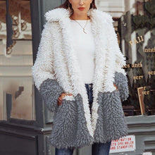 Load image into Gallery viewer, Contrast Stitching Plush Cardigan Coat

