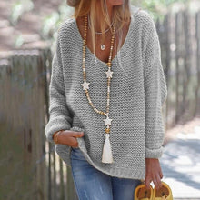 Load image into Gallery viewer, V-neck Long Sleeve Knitted Sweater
