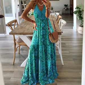 Sexy Bohemia Style Printed Maxi Dress