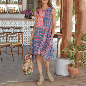 Fashion Boho Printed Casual Vacation Dress