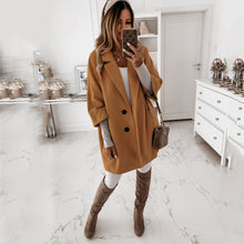 Load image into Gallery viewer, Seven Point Sleeve Lapel Woolen Coat
