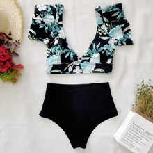 Load image into Gallery viewer, Cute Ruffle Printed Bikini Swimsuit
