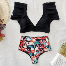 Load image into Gallery viewer, Sexy V-Neck Ruffle Bikini Swimwear

