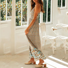 Load image into Gallery viewer, Bohemian Floral Printed Sleeveless Maxi Dress
