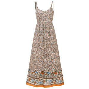 Bohemian Floral Printed Sleeveless Maxi Dress