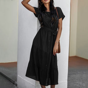 Simple Solid Color Dress