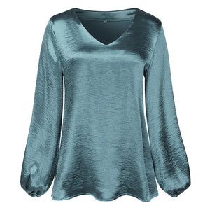 Elegant V-Neck Loose Fit Casual Tops