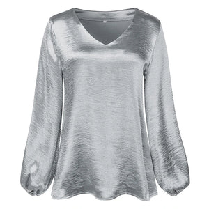 Elegant V-Neck Loose Fit Casual Tops