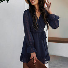 Load image into Gallery viewer, Elegant Solid Color Long Sleeve Dress
