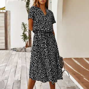 Polka Dot Short Sleeve Dress