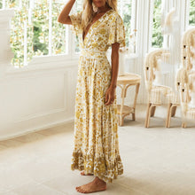 Load image into Gallery viewer, Cute Floral Printed V-Neck Maxi Dress
