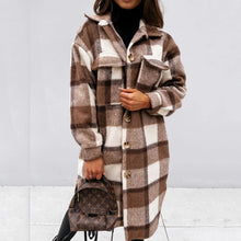 Load image into Gallery viewer, Long Sleeve Plaid Printed Cardigan Coat
