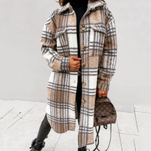 Load image into Gallery viewer, Long Sleeve Plaid Printed Cardigan Coat
