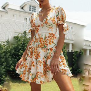 Fashion Floral Printed Elegant Dress