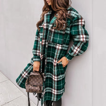 Load image into Gallery viewer, Long Sleeve Plaid Printed Cardigan Coat
