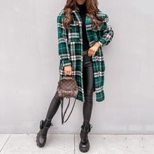 Load image into Gallery viewer, Long Sleeve Plaid Printed Cardigan Coat
