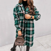 Load image into Gallery viewer, Long Sleeve Plaid Printed Cardigan Coat
