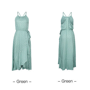 Polka Dot Bohemian Vacation Maxi Dress