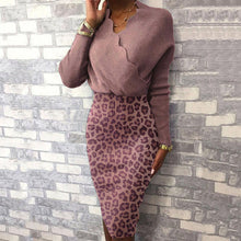 Load image into Gallery viewer, Fashion V-Neck High Waist Leopard Printed Bodycon Dress
