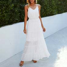 Load image into Gallery viewer, V Neck Solid Color Halter Maxi Dress
