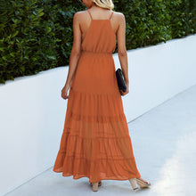 Load image into Gallery viewer, V Neck Solid Color Halter Maxi Dress
