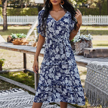 Load image into Gallery viewer, Fashion Floarl Printed V-Neck Maxi Dress
