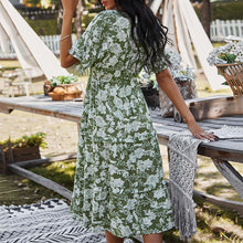 Load image into Gallery viewer, Fashion Floarl Printed V-Neck Maxi Dress

